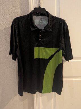 7-Eleven Employee Uniform Polo Shirt Mens XXL Black Green Logo Short Sleeve